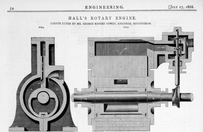 Hall's Rotary Engine: 1866