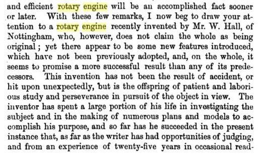 Hall's Rotary Engine: 1866