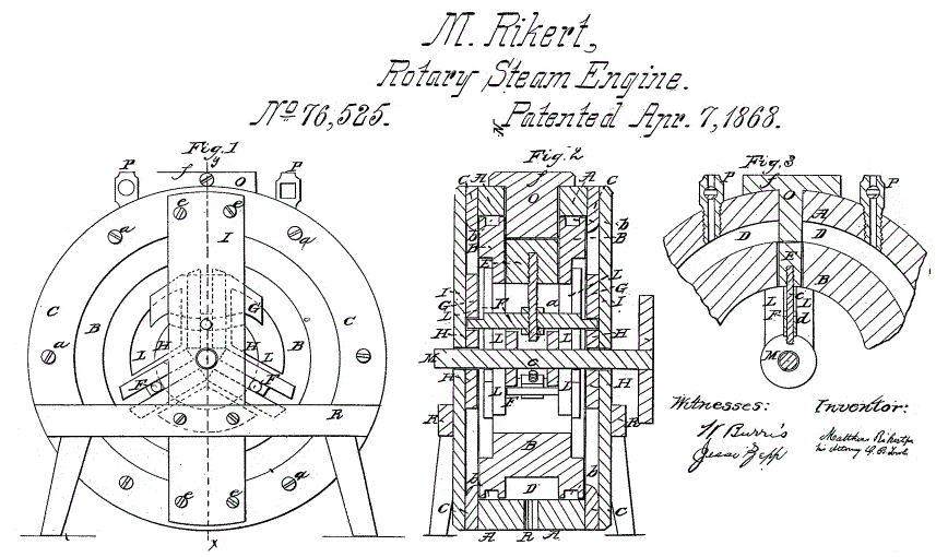 Rikert Rotary Engine: 1868